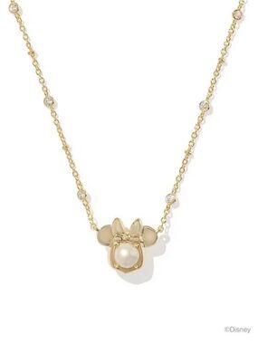 Disney X Kendra Scott  Minnie Mouse Novelty Short Pearl Pendant Necklace NWOT